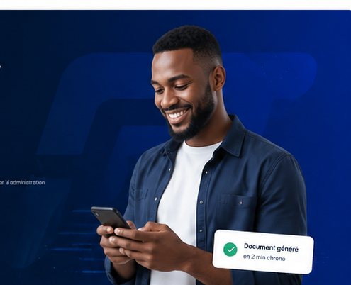 Client utilisant PapierSchrono.fr sur son téléphone